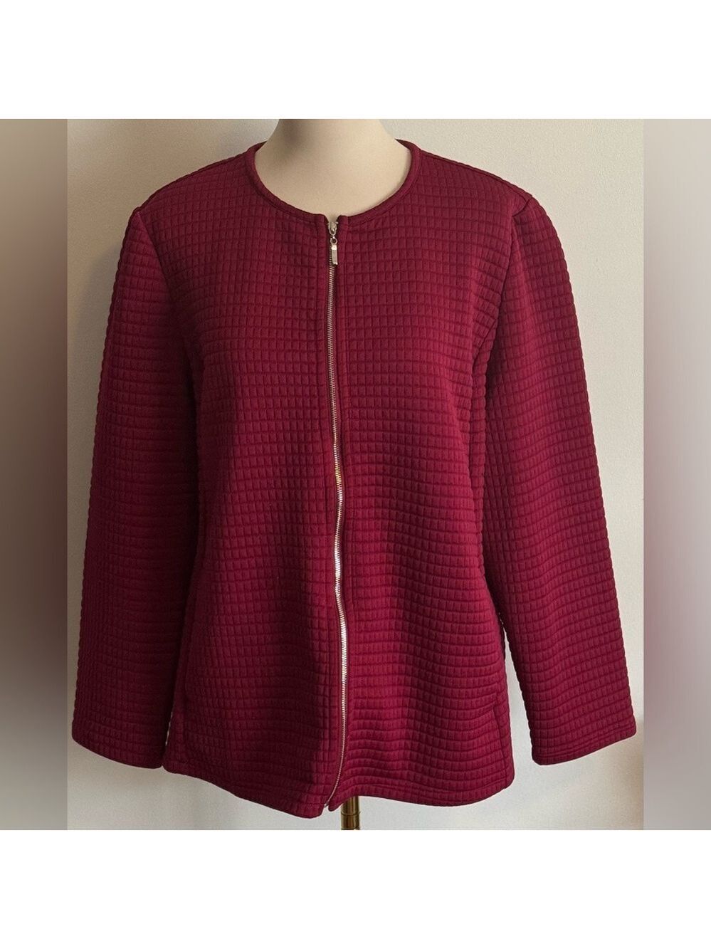 Chico's Deep Red Textured Blazer